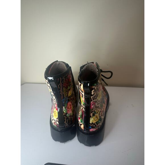Betsey Johnson Girl's John Mixed Print Ankle Boots Sz 5 EXCELLENT! - Picture 7 of 8
